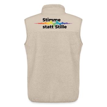 Stimme statt Stille Pride CSD Tonwelle Regenbogen - Unisex Sherpaweste von Stanley/Stella - Beige - Hinten - AI Model Male 178 light (178cm)
