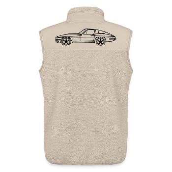 C2 Line Silhouette – Retro Muscle Art - Unisex Sherpaweste von Stanley/Stella - Beige - Hinten - AI Model Male 178 light (178cm)