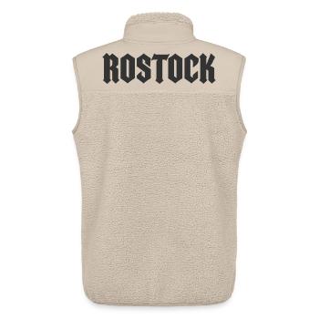 Rostock Fraktur - Unisex Sherpaweste von Stanley/Stella - Beige - Hinten - AI Model Male 178 light (178cm)