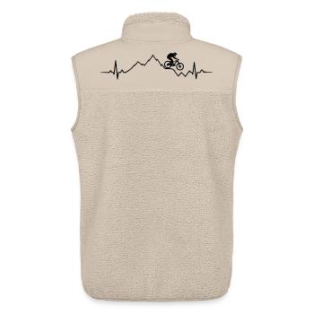 Mountain Bike ECG Heartbeat MTB Mountains Jump - Unisex Sherpa Gilet by Stanley/Stella - beige - Back - AI Model Male 178 light (178cm)