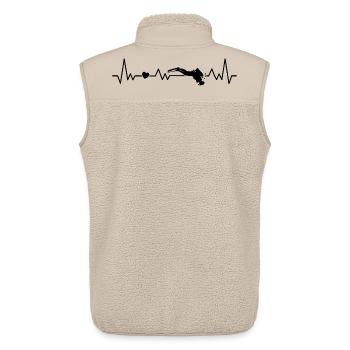 Taucher im Meer Herzschlag Für Schnorchler - Unisex Sherpaweste von Stanley/Stella - Beige - Hinten - AI Model Male 178 light (178cm)