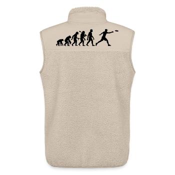 Disc Golf Evolution für Discgolfer mit Frisbee - Unisex Sherpaweste von Stanley/Stella - Beige - Hinten - AI Model Male 178 light (178cm)