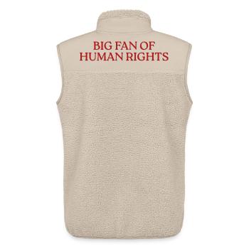 Big Fan Of Human Rights - Unisex Sherpaweste von Stanley/Stella - Beige - Hinten - AI Model Male 178 light (178cm)