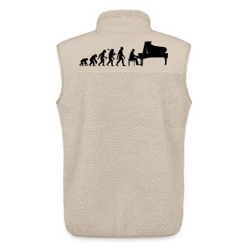 Retro Klavierspieler Evolution Pianist mit Piano - Unisex Sherpaweste von Stanley/Stella - Beige - Hinten - AI Model Male 178 light (178cm)