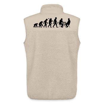 Schach Schachspieler Evolution mit Schachbrett - Unisex Sherpaweste von Stanley/Stella - Beige - Hinten - AI Model Male 178 light (178cm)