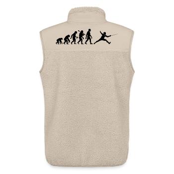 Fechten Evolution für Fechter Fechtsport - Unisex Sherpaweste von Stanley/Stella - Beige - Hinten - AI Model Male 178 light (178cm)