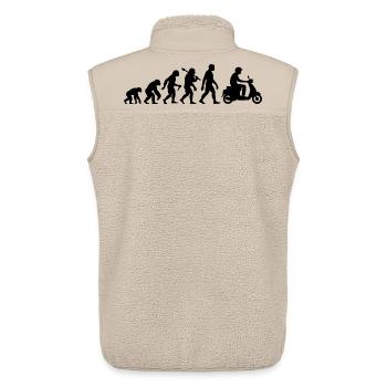 Roller Evolution - Mofa Moped Scooter Fahren - Unisex Sherpaweste von Stanley/Stella - Beige - Hinten - AI Model Male 178 light (178cm)