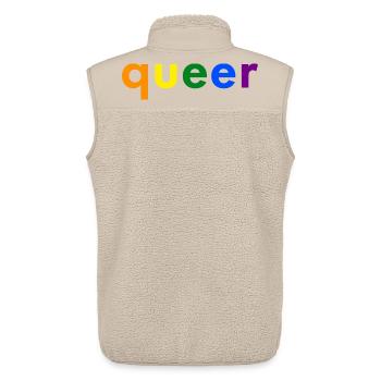 Queer Simple - Unisex Sherpaweste von Stanley/Stella - Beige - Hinten - AI Model Male 178 light (178cm)