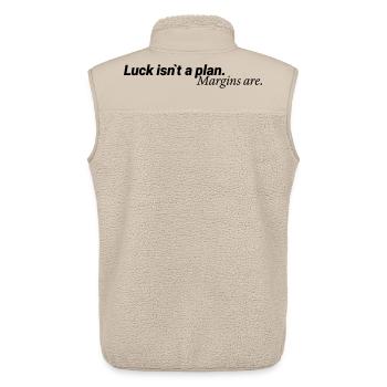 Luck Isn´t A Plan Margins Are Shirt - Unisex Sherpaweste von Stanley/Stella - Beige - Hinten - AI Model Male 178 light (178cm)