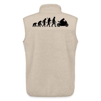 Motorrad Evolution Biker lustiger Motorradfahrer - Unisex Sherpaweste von Stanley/Stella - Beige - Hinten - AI Model Male 178 light (178cm)