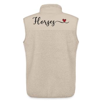 Pferde mit Herz - Unisex Sherpaweste von Stanley/Stella - Beige - Hinten - AI Model Male 178 light (178cm)