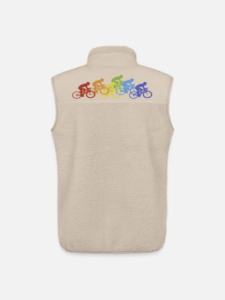 Fahrrad Radfahrer Regenbogen - Unisex Sherpaweste von Stanley/Stella - Beige
