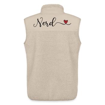 Nerd Schriftzug mit Herz - Unisex Sherpaweste von Stanley/Stella - Beige - Hinten - AI Model Male 178 light (178cm)