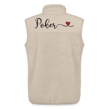Poker Herz - Unisex Sherpaweste von Stanley/Stella - Beige - Hinten - AI Model Male 178 light (178cm)