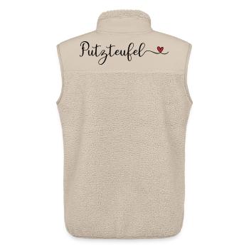 Putzteufel - Unisex Sherpaweste von Stanley/Stella - Beige - Hinten - AI Model Male 178 light (178cm)