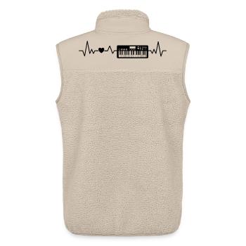 Keyboard Herzschlag Für Klavierspieler Keyboarder - Unisex Sherpaweste von Stanley/Stella - Beige - Hinten - AI Model Male 178 light (178cm)