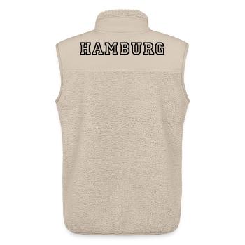 Hamburg - Unisex Sherpaweste von Stanley/Stella - Beige - Hinten - AI Model Male 178 light (178cm)