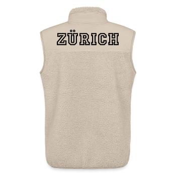 Zürich - Unisex Sherpaweste von Stanley/Stella - Beige - Hinten - AI Model Male 178 light (178cm)