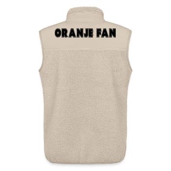 Orangefarbener Fan der königlichen Familie zum Königstag # - Unisex Sherpaweste von Stanley/Stella - Beige - Hinten - AI Model Male 178 light (178cm)