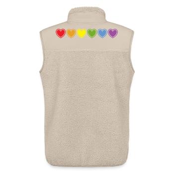 Regebogen Herzen für Gay Pride - Unisex Sherpaweste von Stanley/Stella - Beige - Hinten - AI Model Male 178 light (178cm)