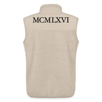 MCMLXVI 1966 Roman Birthday Year - Unisex Sherpa Gilet by Stanley/Stella - beige - Back - AI Model Male 178 light (178cm)