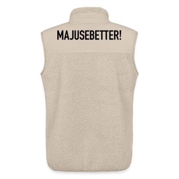 Majusebetter Maju Trier Spruch Mosel Dialekt - Unisex Sherpaweste von Stanley/Stella - Beige - Hinten - AI Model Male 178 light (178cm)