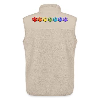 Pfoten Farbexplosion in Regenbogen Stile - Unisex Sherpaweste von Stanley/Stella - Beige - Hinten - AI Model Male 178 light (178cm)