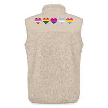 Coeur arc-en-ciel - Veste sans manches sherpa unisexe Stanley/Stella - beige - Dos - AI Model Male 178 light (178cm)