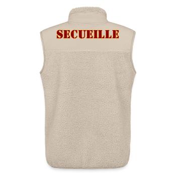 SECUEILLE - Veste sans manches sherpa unisexe Stanley/Stella - beige - Dos - AI Model Male 178 light (178cm)