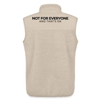Not For Everyone – Minimal Statement Shirt - Unisex Sherpaweste von Stanley/Stella - Beige - Hinten - AI Model Male 178 light (178cm)