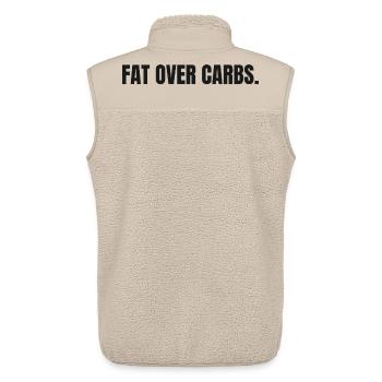 LES GRAISSES PLUTÔT QUE LES GLUCIDES | T-shirt Carnivore | Vie Haute en Graisse - Veste sans manches sherpa unisexe Stanley/Stella - beige - Dos - AI Model Male 178 light (178cm)