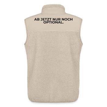 Ab jetzt nur noch optional – Spruch - Unisex Sherpaweste von Stanley/Stella - Beige - Hinten - AI Model Male 178 light (178cm)
