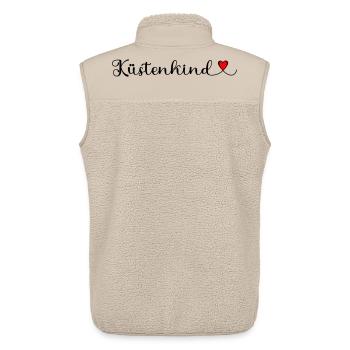Küstenkind - Strand und Meer - Unisex Sherpaweste von Stanley/Stella - Beige - Hinten - AI Model Male 178 light (178cm)