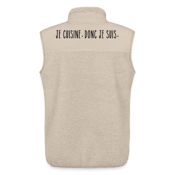 Je Cuisine Donc Je Suis - Humour Chef - Veste sans manches sherpa unisexe Stanley/Stella - beige - Dos - AI Model Male 178 light (178cm)