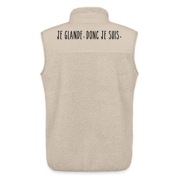 Je Glande Donc Je Suis - Humour et Paresse - Veste sans manches sherpa unisexe Stanley/Stella - beige - Dos - AI Model Male 178 light (178cm)