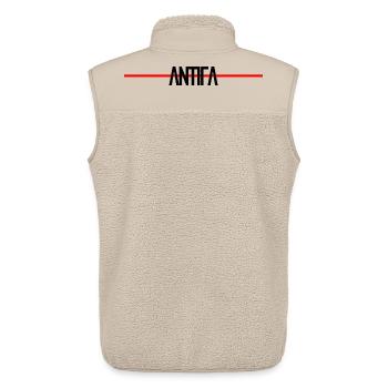 Résumé Antifa - Veste sans manches sherpa unisexe Stanley/Stella - beige - Dos - AI Model Male 178 light (178cm)