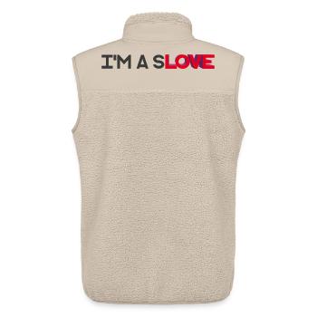 I'M A SLOVE - let's talk - Veste sans manches sherpa unisexe Stanley/Stella - beige - Dos - AI Model Male 178 light (178cm)