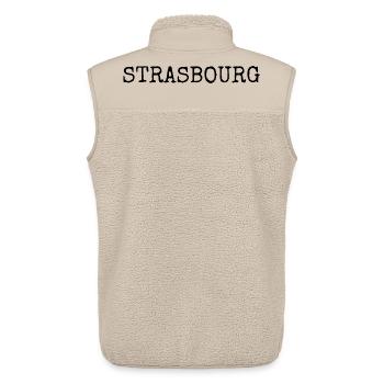 Strasbourg - Veste sans manches sherpa unisexe Stanley/Stella - beige - Dos - AI Model Male 178 light (178cm)
