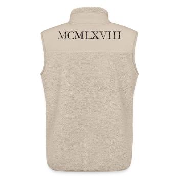 MCMLXVIII 1968 Roman Birthday Year - Unisex Sherpa Gilet by Stanley/Stella - beige - Back - AI Model Male 178 light (178cm)