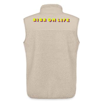 High on life - Unisex Sherpaweste von Stanley/Stella - Beige - Hinten - AI Model Male 178 light (178cm)
