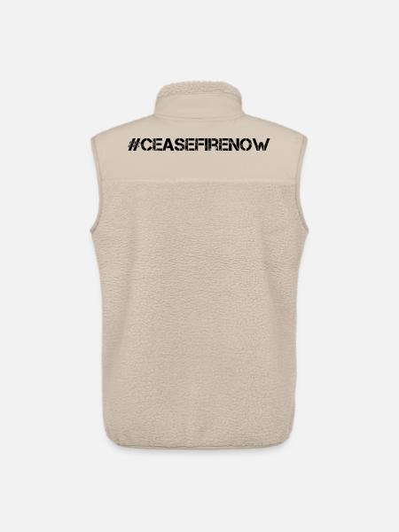 Cease Fire Now - Unisex Sherpa Gilet by Stanley/Stella - beige