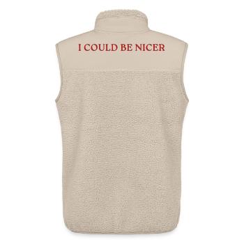 I Could Be Nicer - Unisex Sherpaweste von Stanley/Stella - Beige - Hinten - AI Model Male 178 light (178cm)