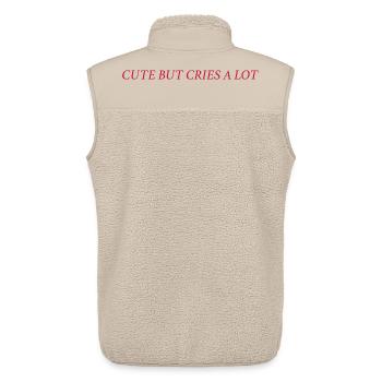 cute but cries a lot (rot) - Unisex Sherpaweste von Stanley/Stella - Beige - Hinten - AI Model Male 178 light (178cm)