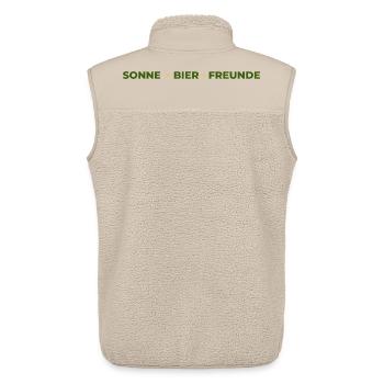 Sonne Bier FreundeT-Shirt–Frühlingsfest Biergarten - Unisex Sherpaweste von Stanley/Stella - Beige - Hinten - AI Model Male 178 light (178cm)