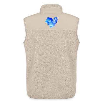 Cœur d’Eau Bleue - Veste sans manches sherpa unisexe Stanley/Stella - beige - Dos - AI Model Male 178 light (178cm)