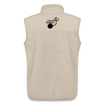 Junggesellenabschied , JGA - Selber Schuld(25) - Unisex Sherpaweste von Stanley/Stella - Beige - Hinten - AI Model Male 178 light (178cm)