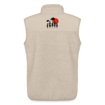 Schwarze Bäume und rote Sonne - Unisex Sherpaweste von Stanley/Stella - Beige - Hinten - AI Model Male 178 light (178cm)