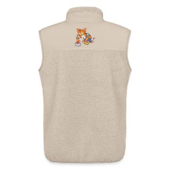 Curling Cat - Unisex Sherpa Gilet by Stanley/Stella - beige - Back - AI Model Male 178 light (178cm)
