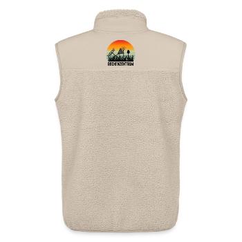 Sonnenuntergang mit Grillwerkzeugen - Unisex Sherpaweste von Stanley/Stella - Beige - Hinten - AI Model Male 178 light (178cm)
