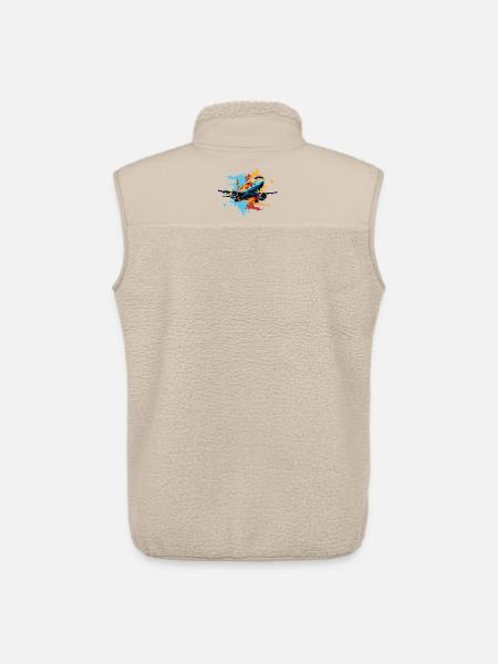 Airplane Graffiti - Unisex Sherpa Gilet by Stanley/Stella - beige